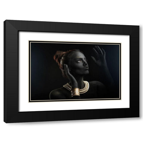 Sofia Black Modern Wood Framed Art Print with Double Matting by Dzodan, Bojan