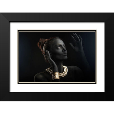 Sofia Black Modern Wood Framed Art Print with Double Matting by Dzodan, Bojan