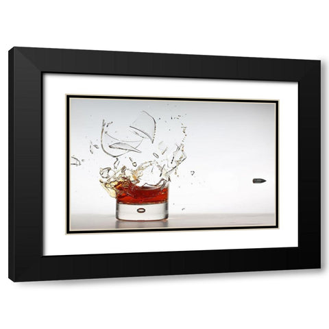 Shot Of Whisky Black Modern Wood Framed Art Print with Double Matting by Augusteijn, Lex
