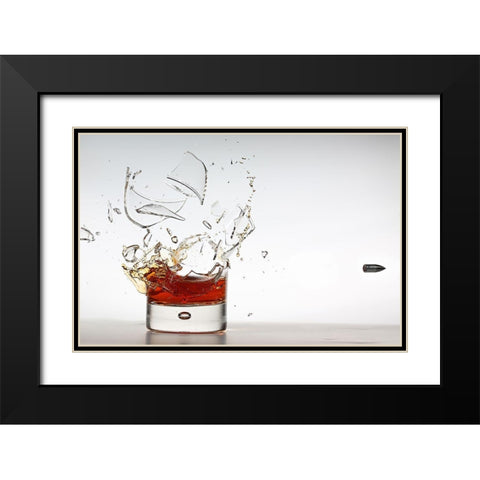 Shot Of Whisky Black Modern Wood Framed Art Print with Double Matting by Augusteijn, Lex