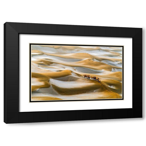 Desert Winter Black Modern Wood Framed Art Print with Double Matting by Zhu, Hua