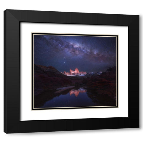Patagonia Autumn Night Black Modern Wood Framed Art Print with Double Matting by Zhang, Yan