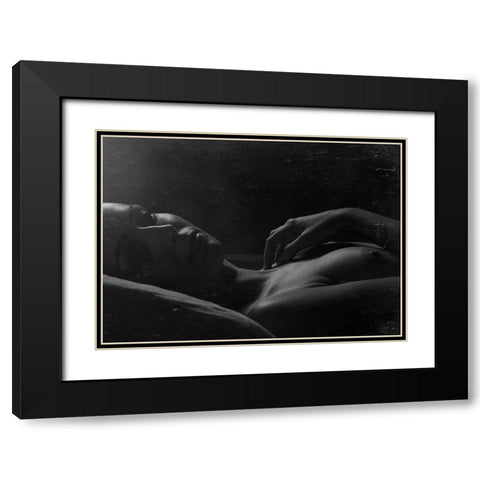 Untitled Black Modern Wood Framed Art Print with Double Matting by Kiss, Jozef