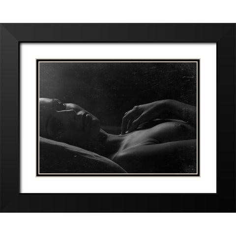 Untitled Black Modern Wood Framed Art Print with Double Matting by Kiss, Jozef