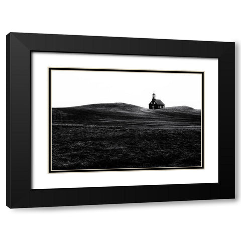 Black Chapel Black Modern Wood Framed Art Print with Double Matting by Oncete, Julien