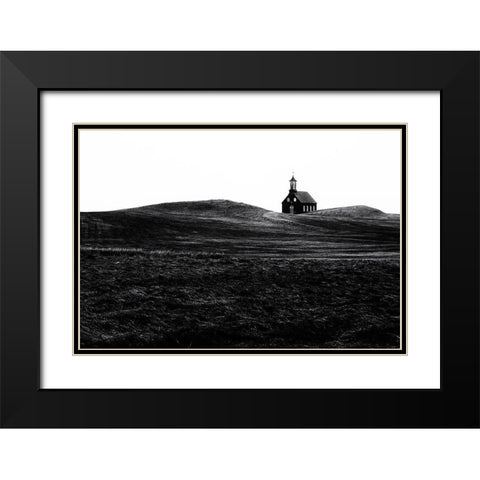 Black Chapel Black Modern Wood Framed Art Print with Double Matting by Oncete, Julien