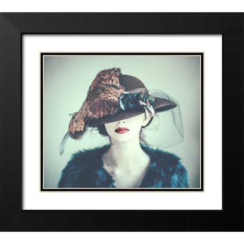 Pheasant Black Modern Wood Framed Art Print with Double Matting by Russocka, Magdalena