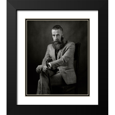 Conor Black Modern Wood Framed Art Print with Double Matting by Wilkinson, Hugh