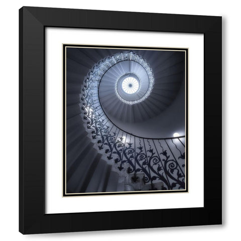 Tulip Stairs Black Modern Wood Framed Art Print with Double Matting by Cuomo, Massimo