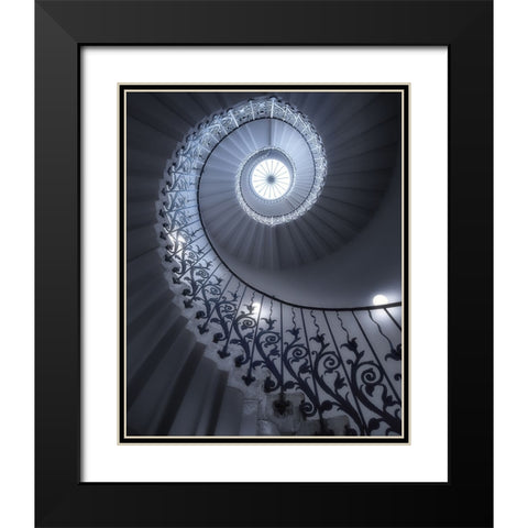 Tulip Stairs Black Modern Wood Framed Art Print with Double Matting by Cuomo, Massimo