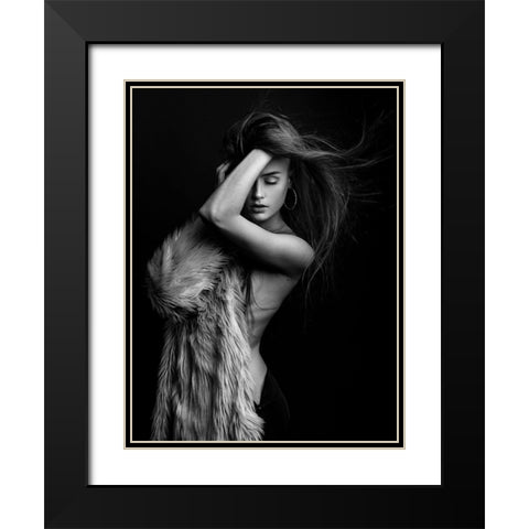 Paula Black Modern Wood Framed Art Print with Double Matting by Krystynek MQEP, Martin