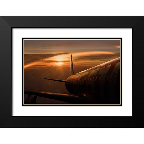 Out Of The Flight Black Modern Wood Framed Art Print with Double Matting by Khemkum, Ekkachai