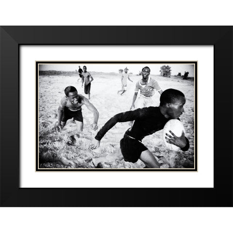 Break Black Modern Wood Framed Art Print with Double Matting by Rebro, Marcel