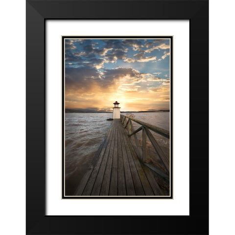 Enlightened Black Modern Wood Framed Art Print with Double Matting by Lindsten, Christian