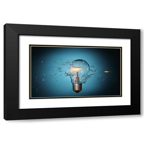 Stop Global Warming Black Modern Wood Framed Art Print with Double Matting by Augusteijn, Lex