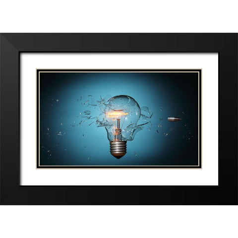 Stop Global Warming Black Modern Wood Framed Art Print with Double Matting by Augusteijn, Lex