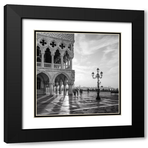 Early Morning - Venice Black Modern Wood Framed Art Print with Double Matting by Snape, Nigel