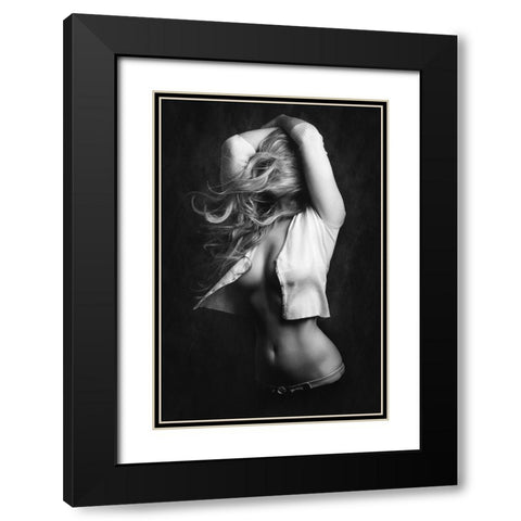 Mia Black Modern Wood Framed Art Print with Double Matting by Rise, Zachar