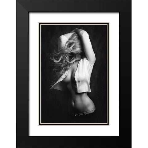 Mia Black Modern Wood Framed Art Print with Double Matting by Rise, Zachar