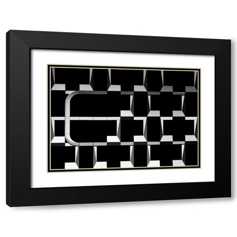 Face Fraud Black Modern Wood Framed Art Print with Double Matting by Van Son, Greetje