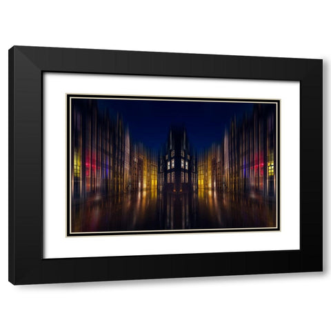 Our House In The Middle Of The Street Black Modern Wood Framed Art Print with Double Matting by Kierek, Stefan