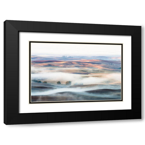Misty Morning Black Modern Wood Framed Art Print with Double Matting by Nguyen, Thien