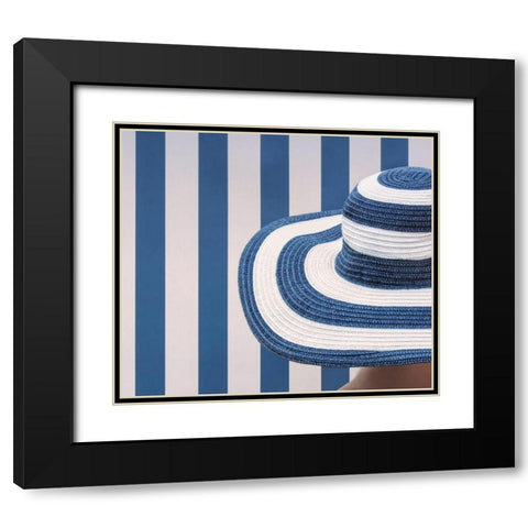 Blue And White Black Modern Wood Framed Art Print with Double Matting by Nitzschmann, Burghard