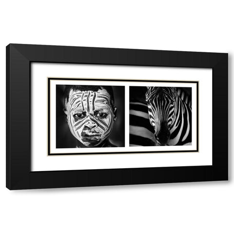 Mimetic Black Modern Wood Framed Art Print with Double Matting by Beut, Jose
