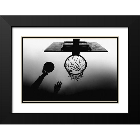 N/T Black Modern Wood Framed Art Print with Double Matting by Medeiros, Paulo