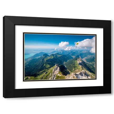 Flying Above La Tournette With Francis Boehm Qbimboq Black Modern Wood Framed Art Print with Double Matting by Shu, Tristan