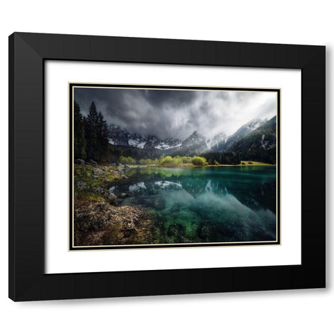 Azul Turquesa. Black Modern Wood Framed Art Print with Double Matting by Pablo De, Juan