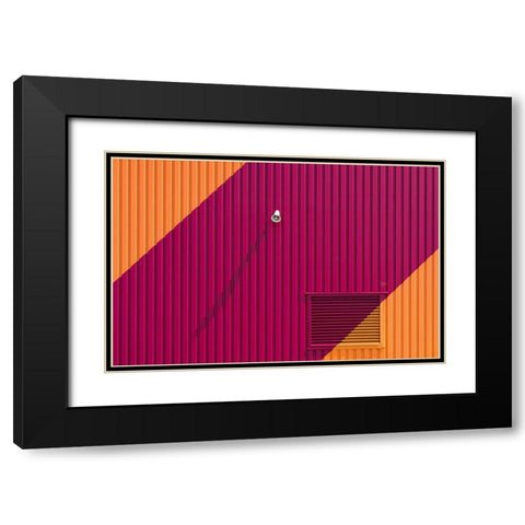 Orange Corners Black Modern Wood Framed Art Print with Double Matting by Van Son, Greetje