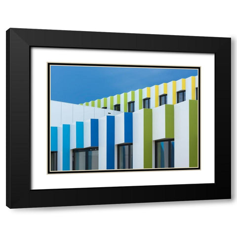 Triple Facades Black Modern Wood Framed Art Print with Double Matting by Van Son, Greetje