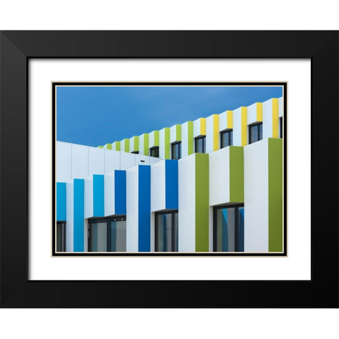 Triple Facades Black Modern Wood Framed Art Print with Double Matting by Van Son, Greetje