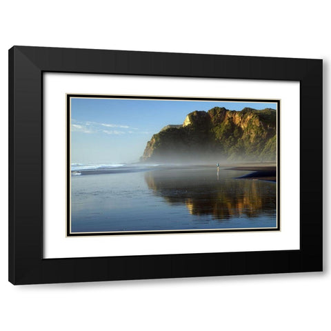 Runner Black Modern Wood Framed Art Print with Double Matting by Keca, Dragan