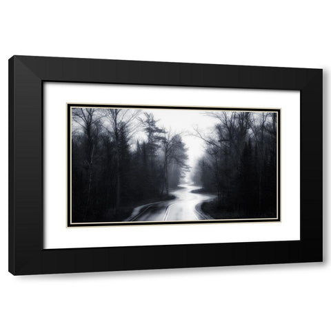 Slalom Black Modern Wood Framed Art Print with Double Matting by Rothstein, David