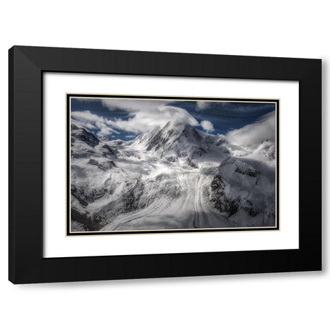 Glacial Black Modern Wood Framed Art Print with Double Matting by Gamito, Clara