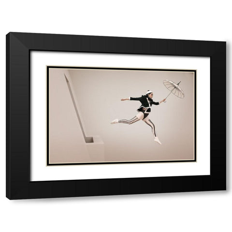 The Jump Black Modern Wood Framed Art Print with Double Matting by von Diepenbroek, Christine