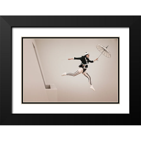 The Jump Black Modern Wood Framed Art Print with Double Matting by von Diepenbroek, Christine
