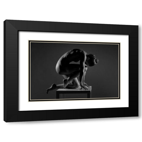Bodyscape Black Modern Wood Framed Art Print with Double Matting by Belovodchenko, Anton