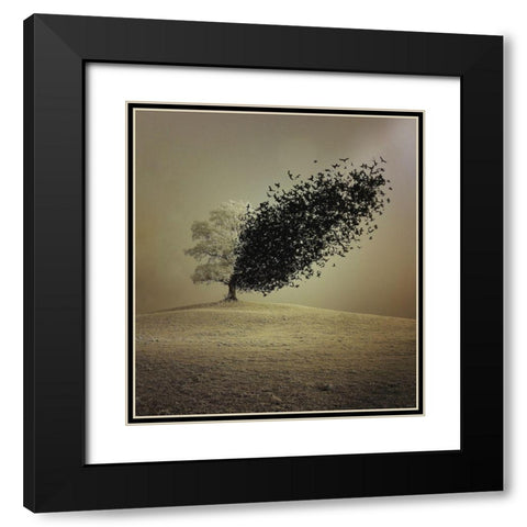 Last Hope Black Modern Wood Framed Art Print with Double Matting by Badrnia, Radin