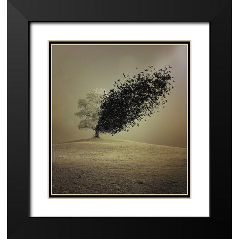 Last Hope Black Modern Wood Framed Art Print with Double Matting by Badrnia, Radin