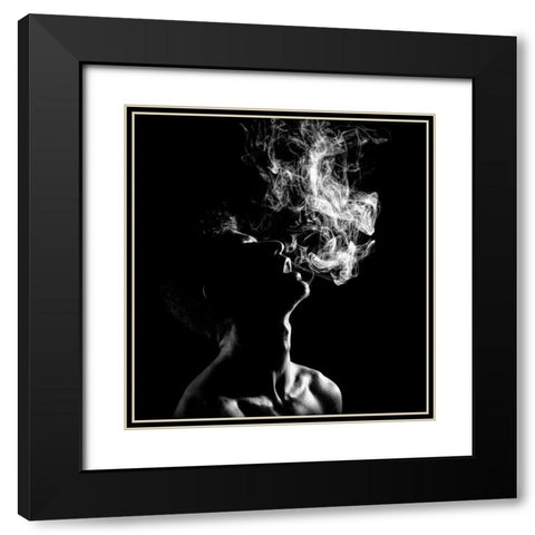 N/T Black Modern Wood Framed Art Print with Double Matting by Medeiros, Paulo