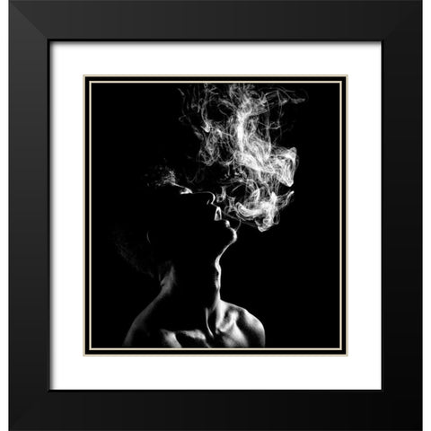 N/T Black Modern Wood Framed Art Print with Double Matting by Medeiros, Paulo