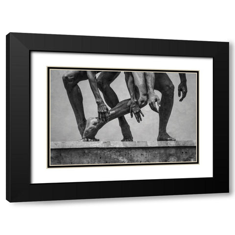 Stone Dance Black Modern Wood Framed Art Print with Double Matting by Arcos aka, Antonio