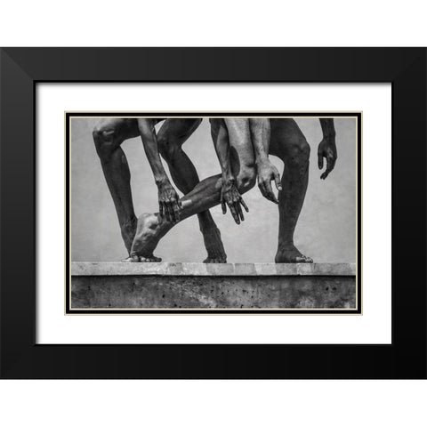 Stone Dance Black Modern Wood Framed Art Print with Double Matting by Arcos aka, Antonio