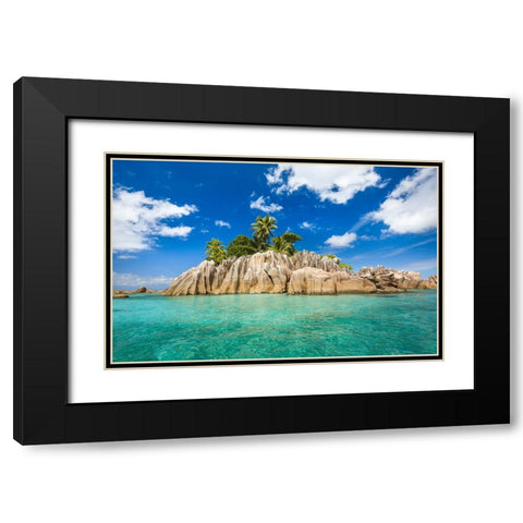 Dream Island Black Modern Wood Framed Art Print with Double Matting by Dmowski, Bartosz