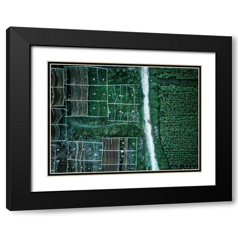 Land Of Idyllic Beauty Black Modern Wood Framed Art Print with Double Matting by Chengzhou, Zhou