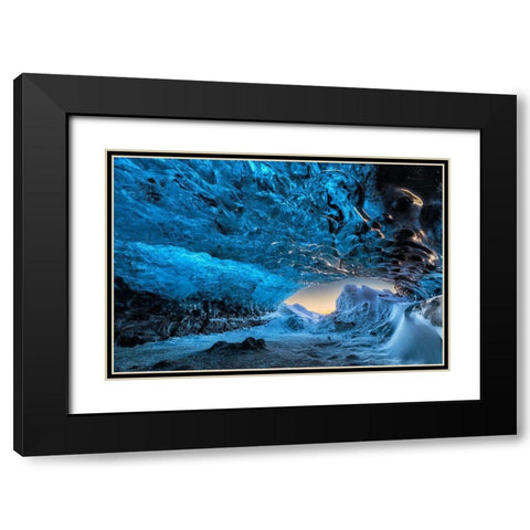 Crystal Cave Black Modern Wood Framed Art Print with Double Matting by Kort, Bragi