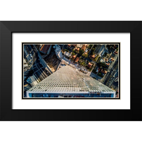 The Twisted Tower Black Modern Wood Framed Art Print with Double Matting by Adar, Or